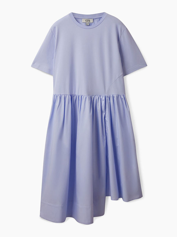 Casual Loose Short Sleeves Solid Color Round-Neck Midi Dresses