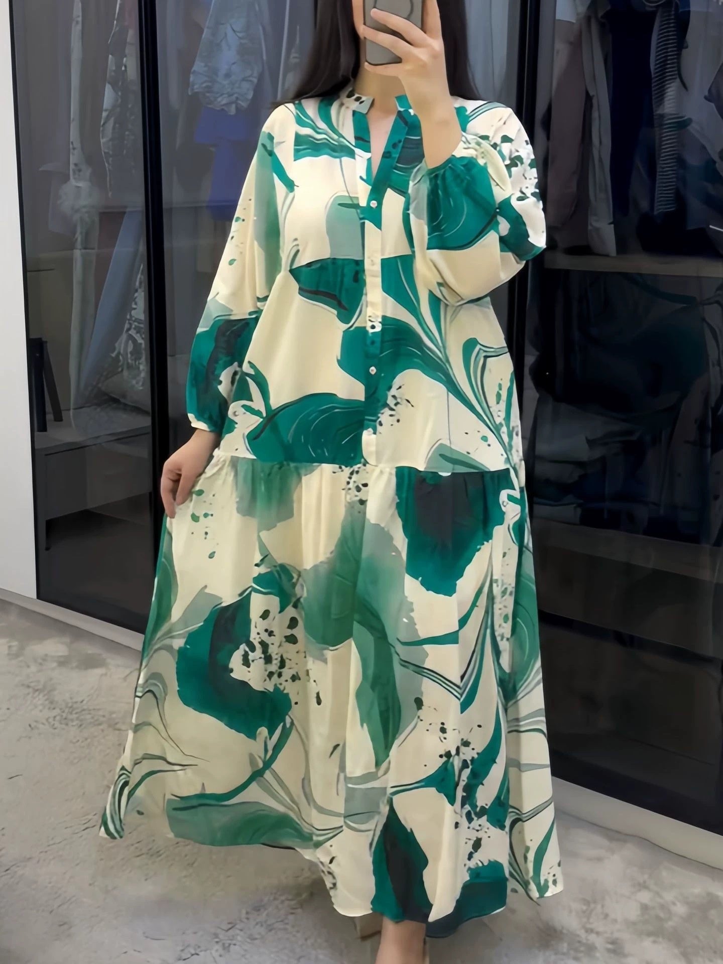 Simple Solid Color Patchwork Dress