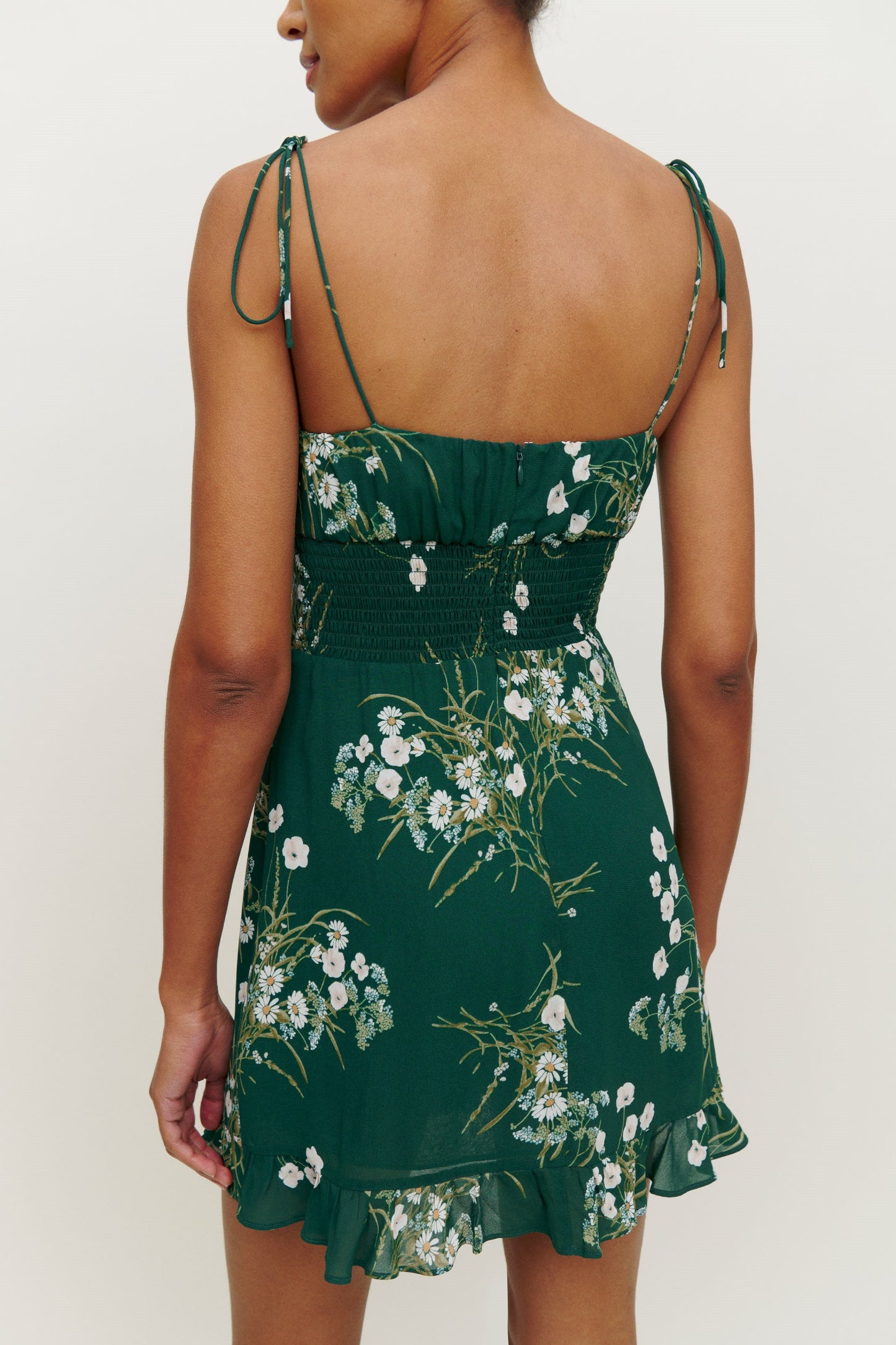 Floral Cami V-Neck Ruffle Mini Dress