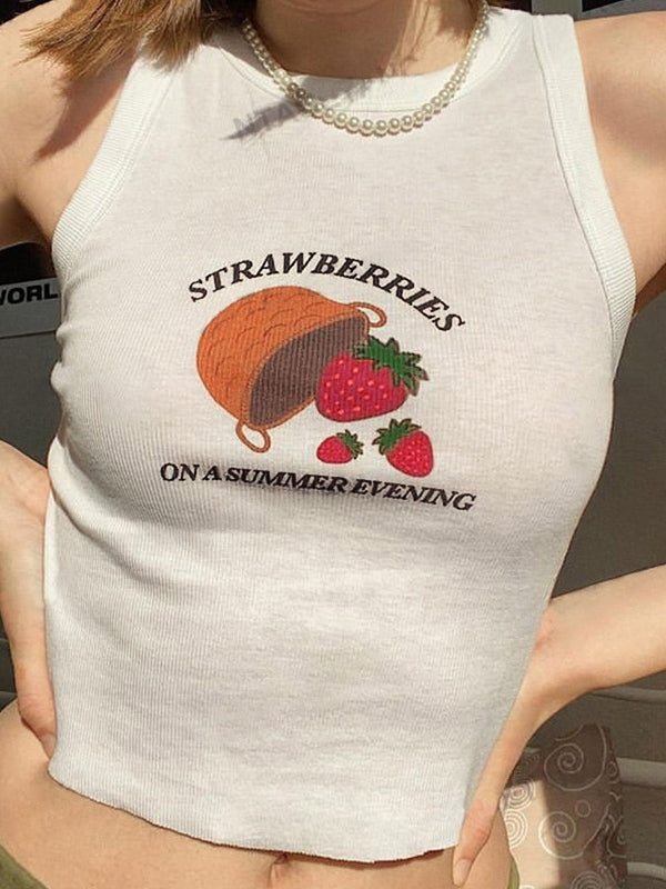 Strawberry Print Tank Top