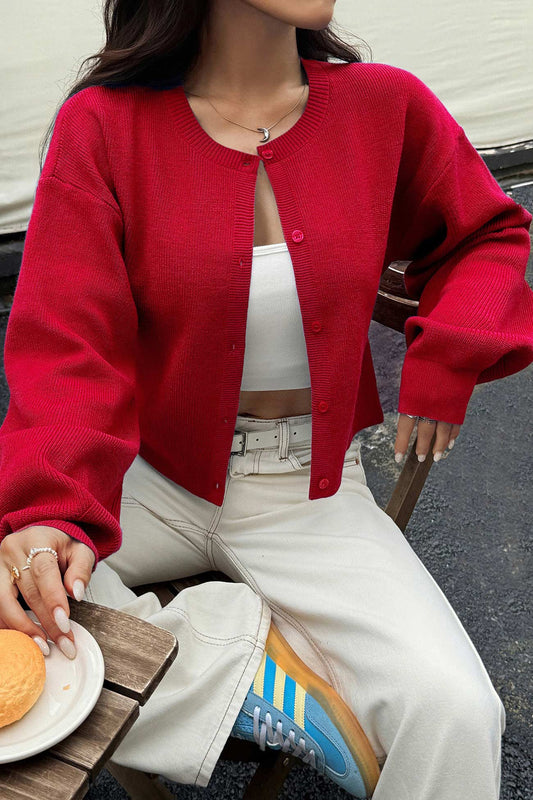 Candy Color Long Sleeve Knitted Cardigan