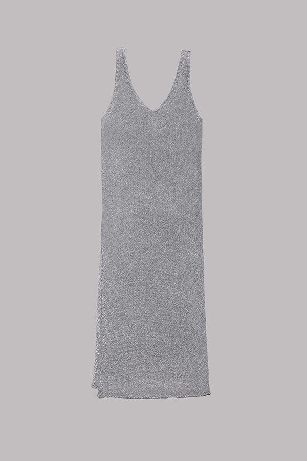 Vacation Breeze Knit Slit Loose Tank Midi Dress