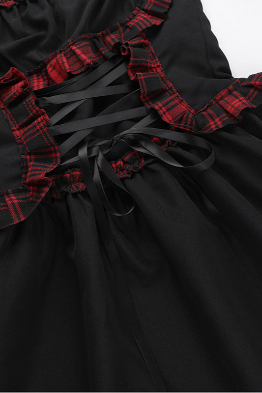 Dark Plaid Gothic Dress
