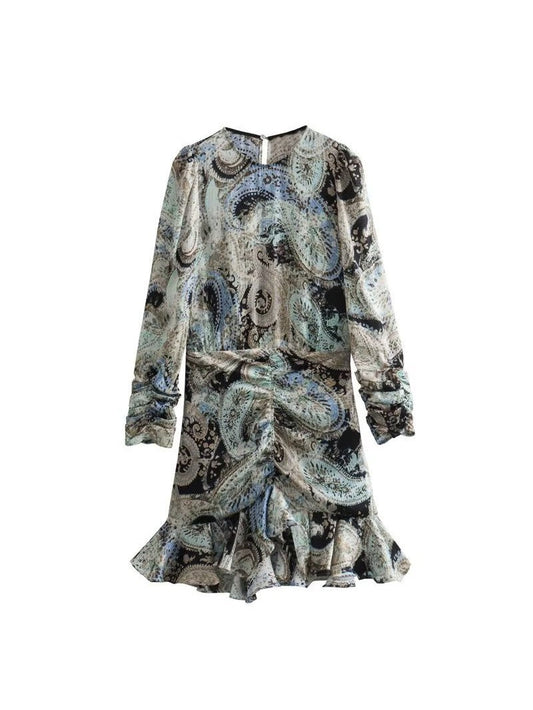 Paisley Print Mini Dress