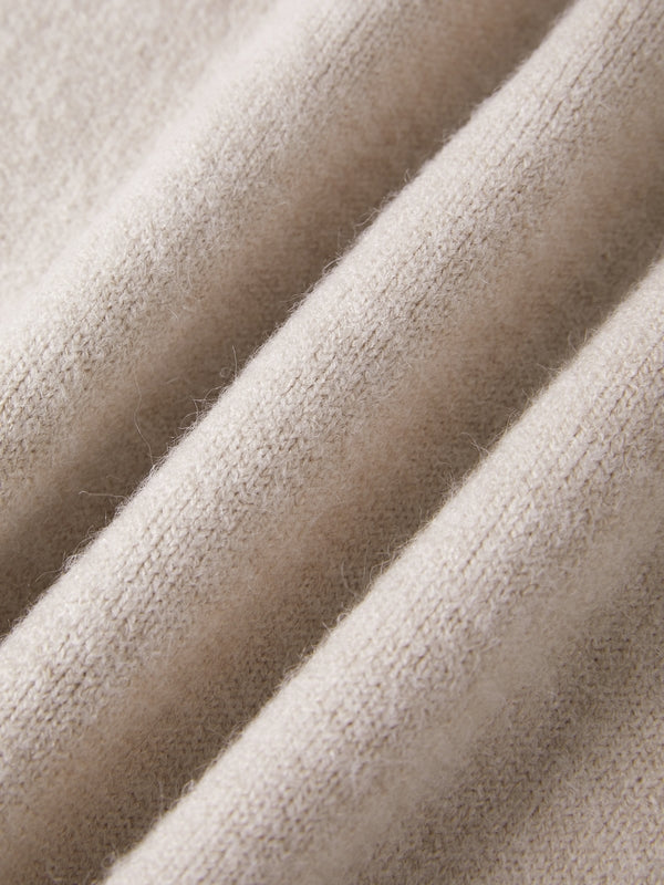 Solid High Neck Pullover Sweater