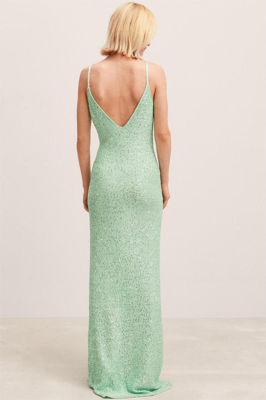3D Floral Sequin Sleeveless Midi Dress