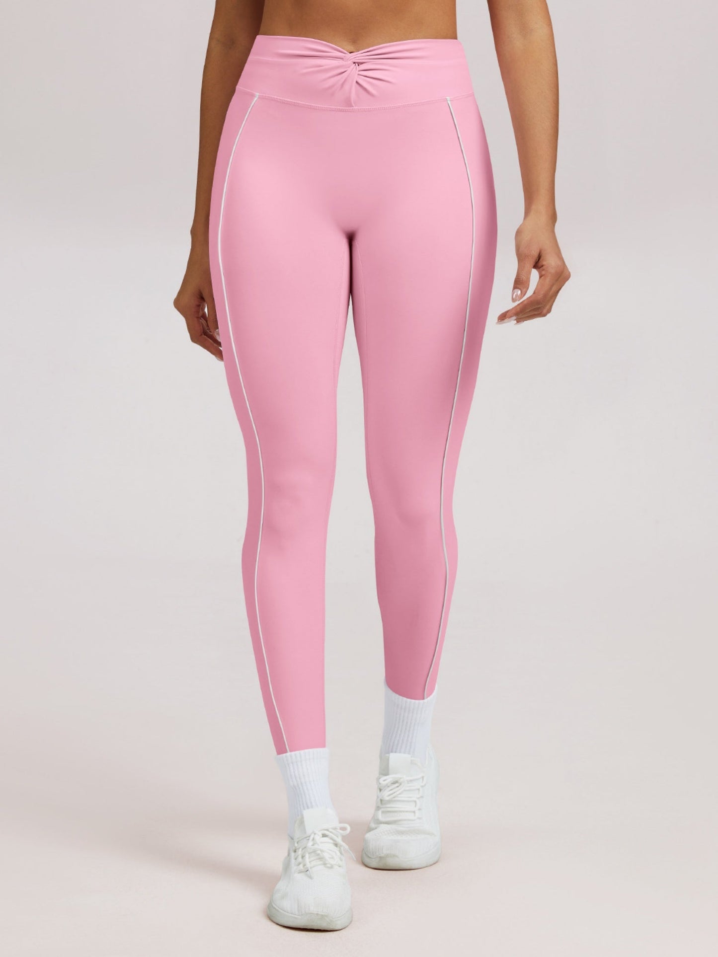Color-blocked Twisted High-waisted Yoga Fitness Exercise Pants