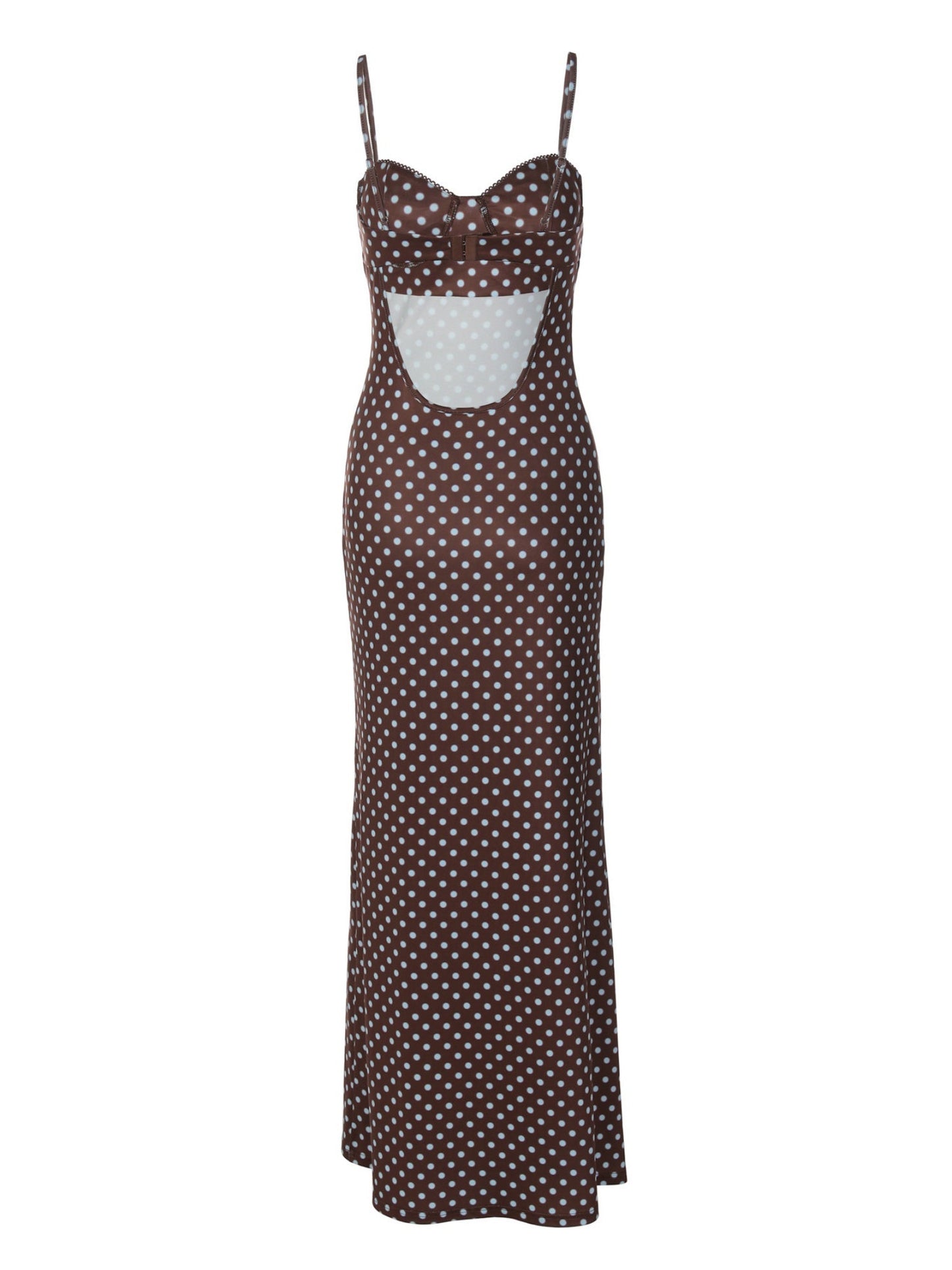 Polka Dots Camisoles Backless Maxi Dresses