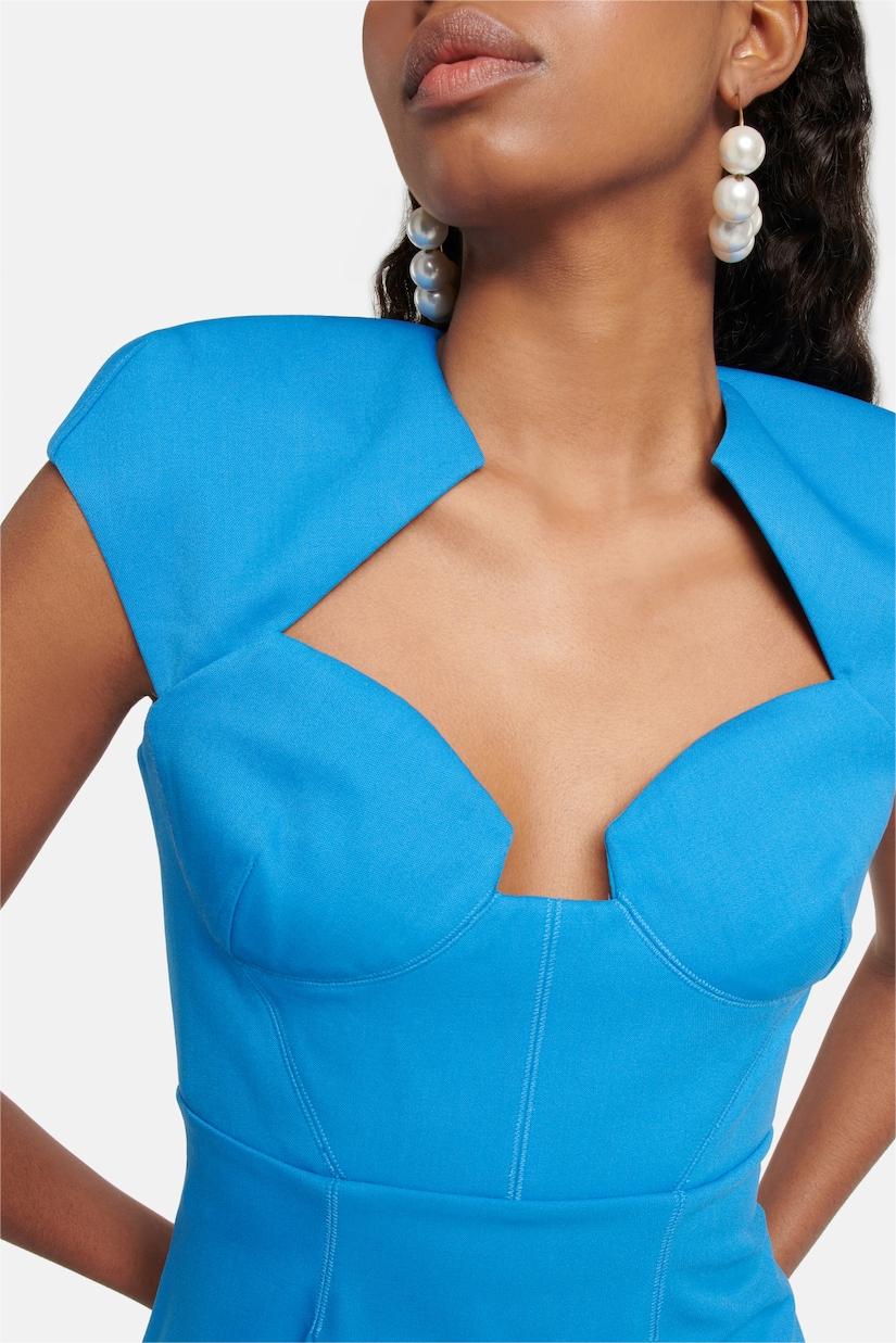 Solid Knit Sweetheart Neckline Midi Dress