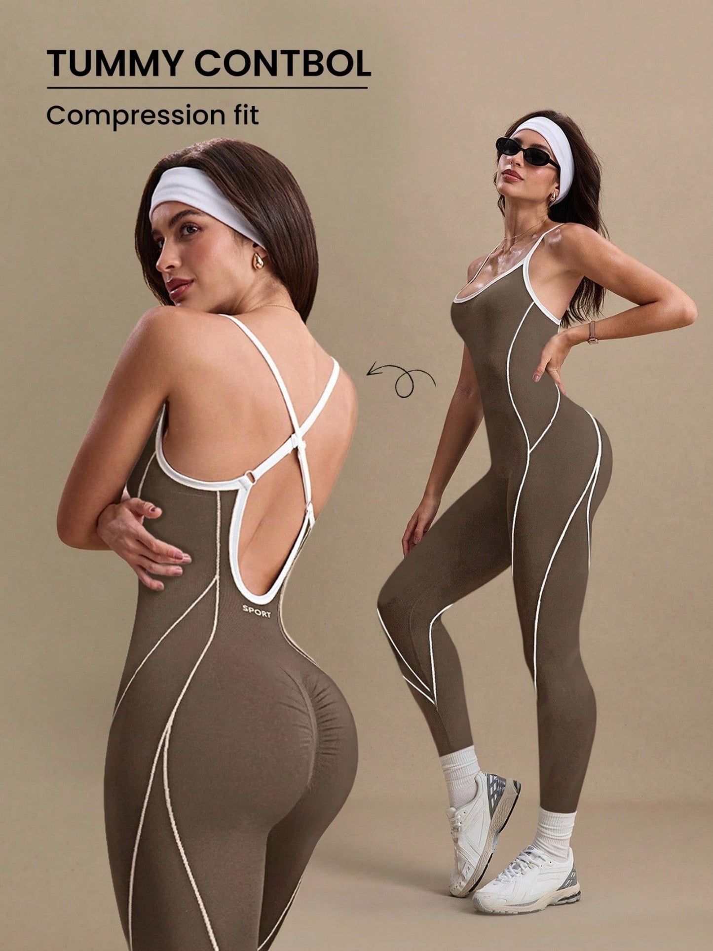 Cross Shoulder Straps Color-blocked Fitness Exercise Bodysuits