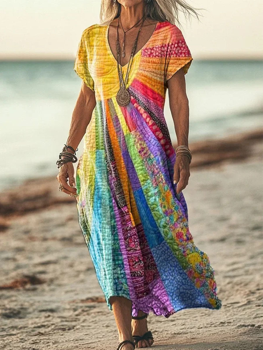 Vibrant Printed Dress