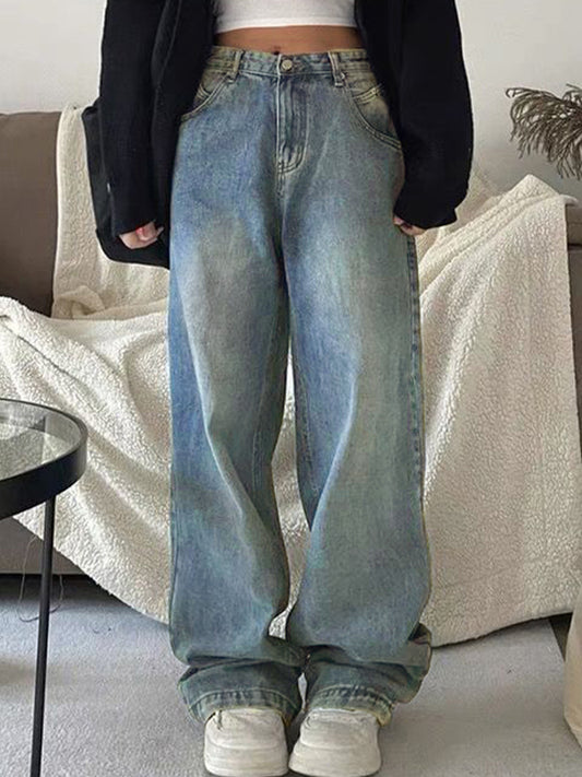 Vintage High Waist Wide Leg Boyfriend Jeans