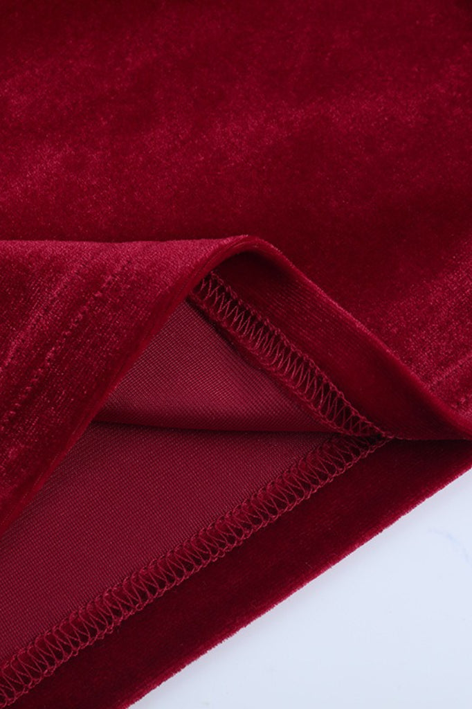 Strapless Velvet Ruched Side Drape Panel Mini Dress