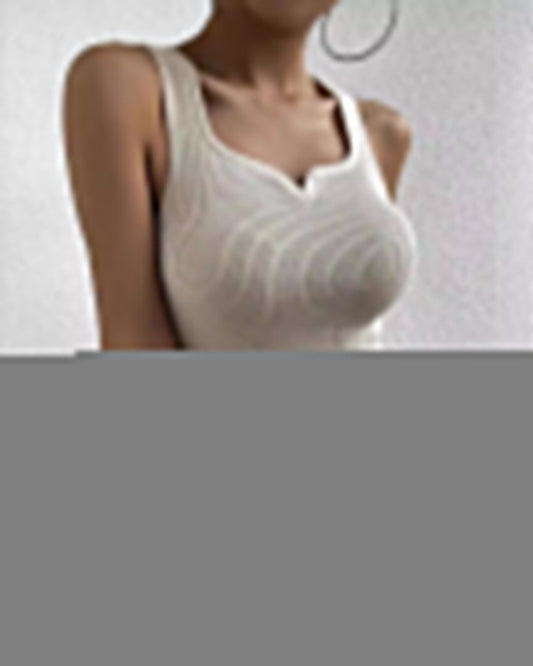 Split Collar Ribbed Knit Vest