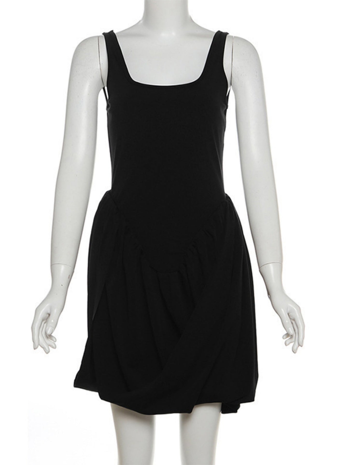 Irregular Hem High-waisted Sleeveless Mini&Short Dresses