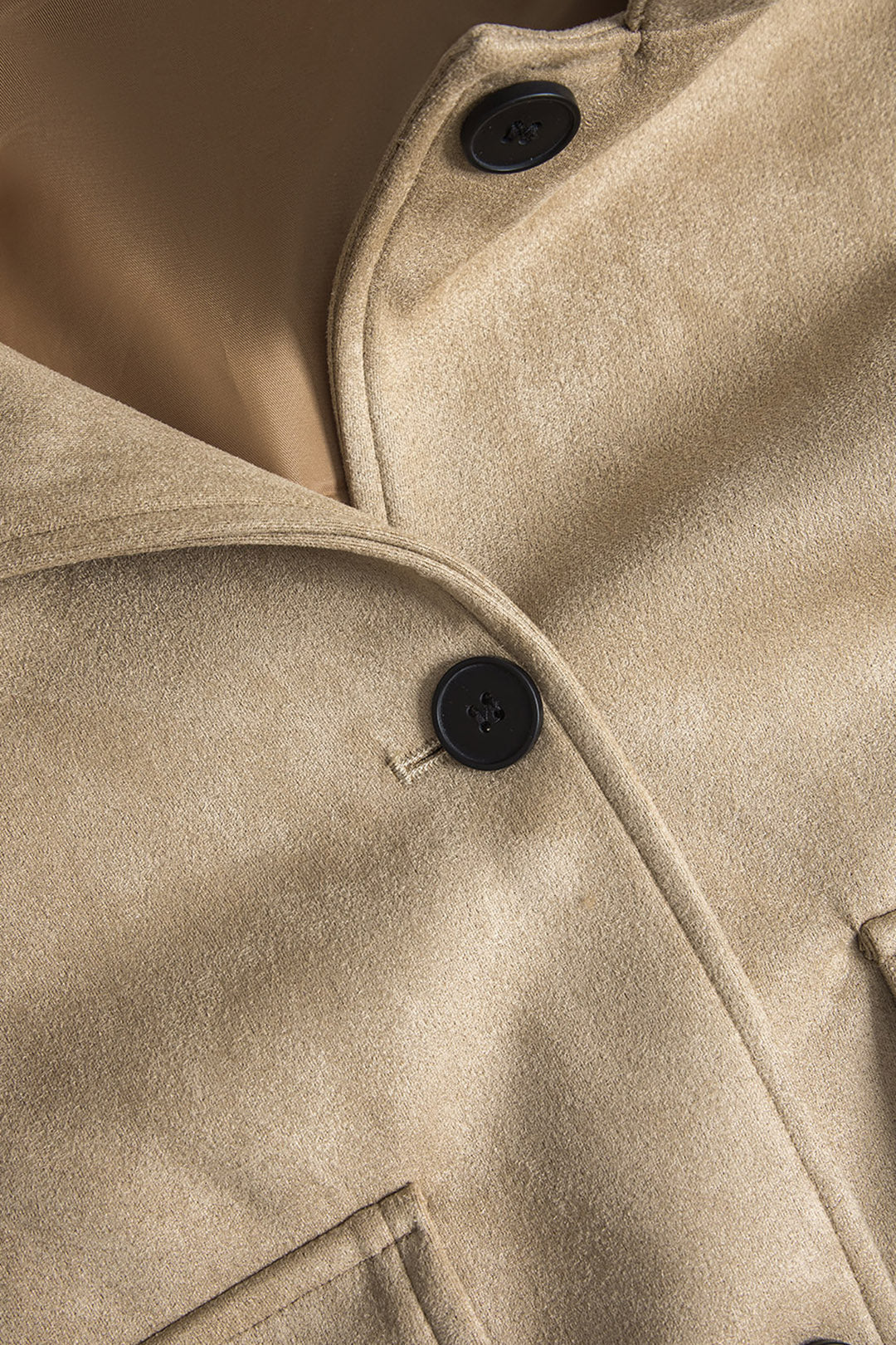 Suede Lapel Leather Long Sleeve Jacket