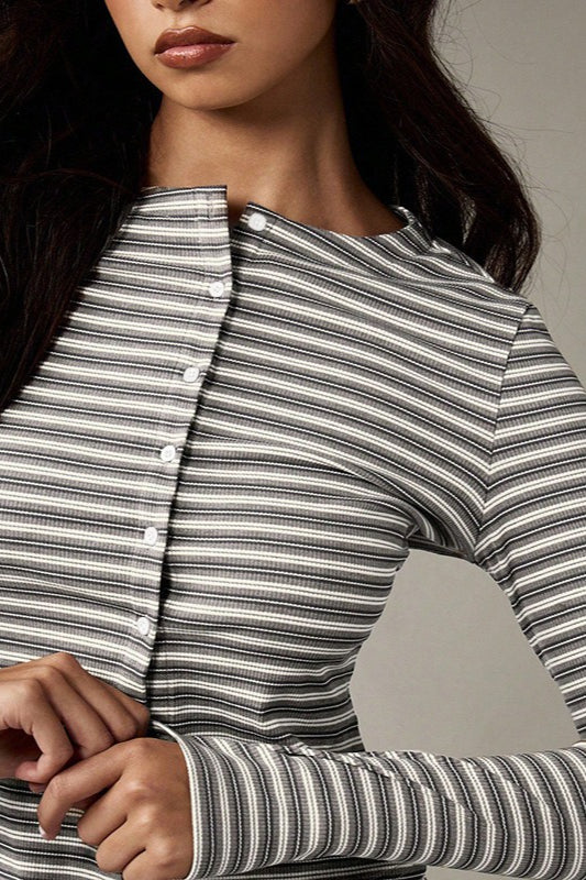 | Stripe Button Cord Two Piece Set