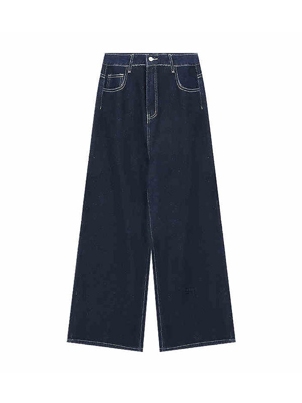 Vintage Washed Loose Wide Leg Jeans