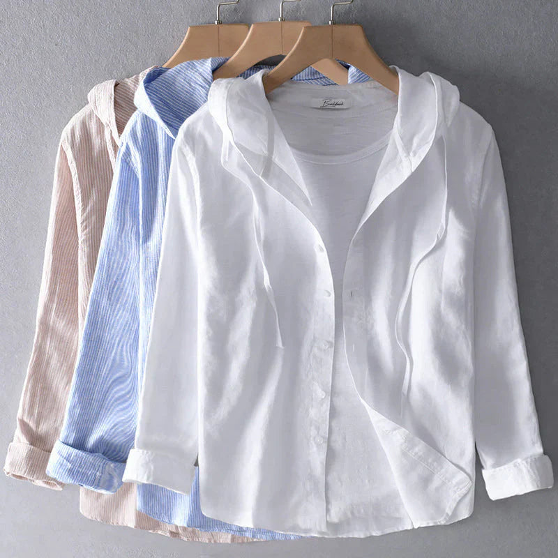 | Striped Hooded Shirt