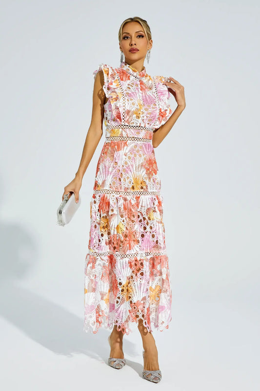 | Embroidered Midi Dress
