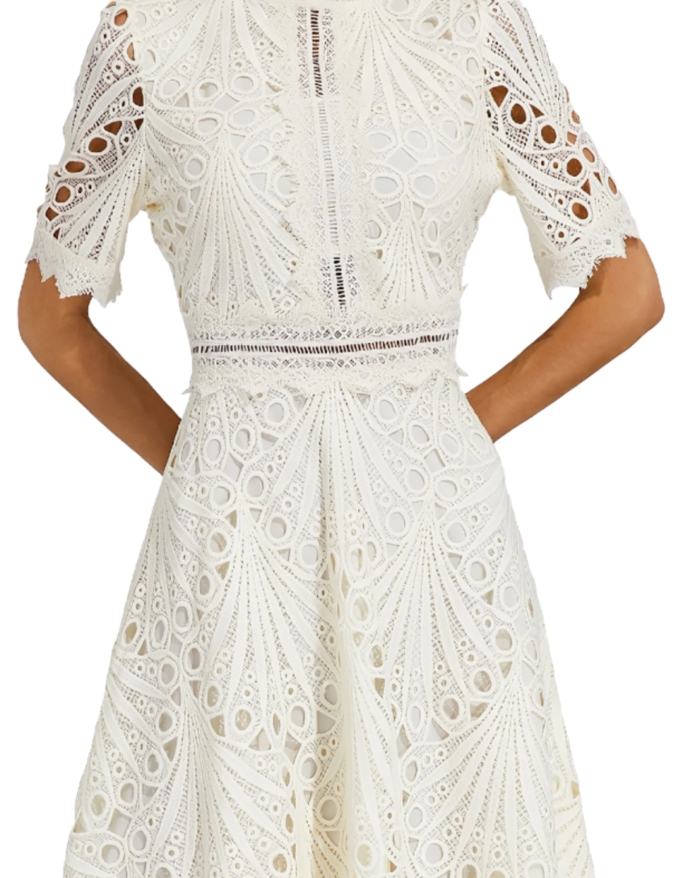 | Intricate lacework midi occasion dress