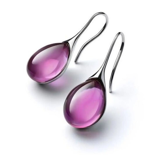 Aurora Teardrop Crystal Earrings | Gold Cat’s Eye Design