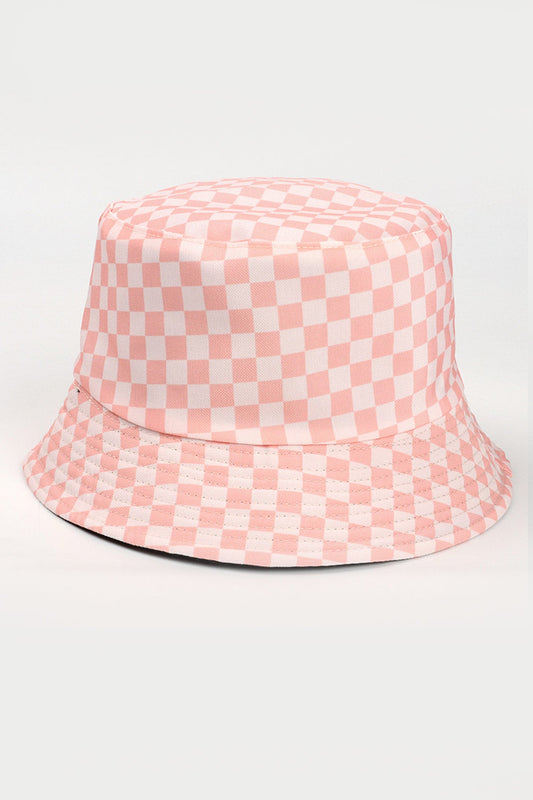 Checkered Print Reversible Bucket Hat