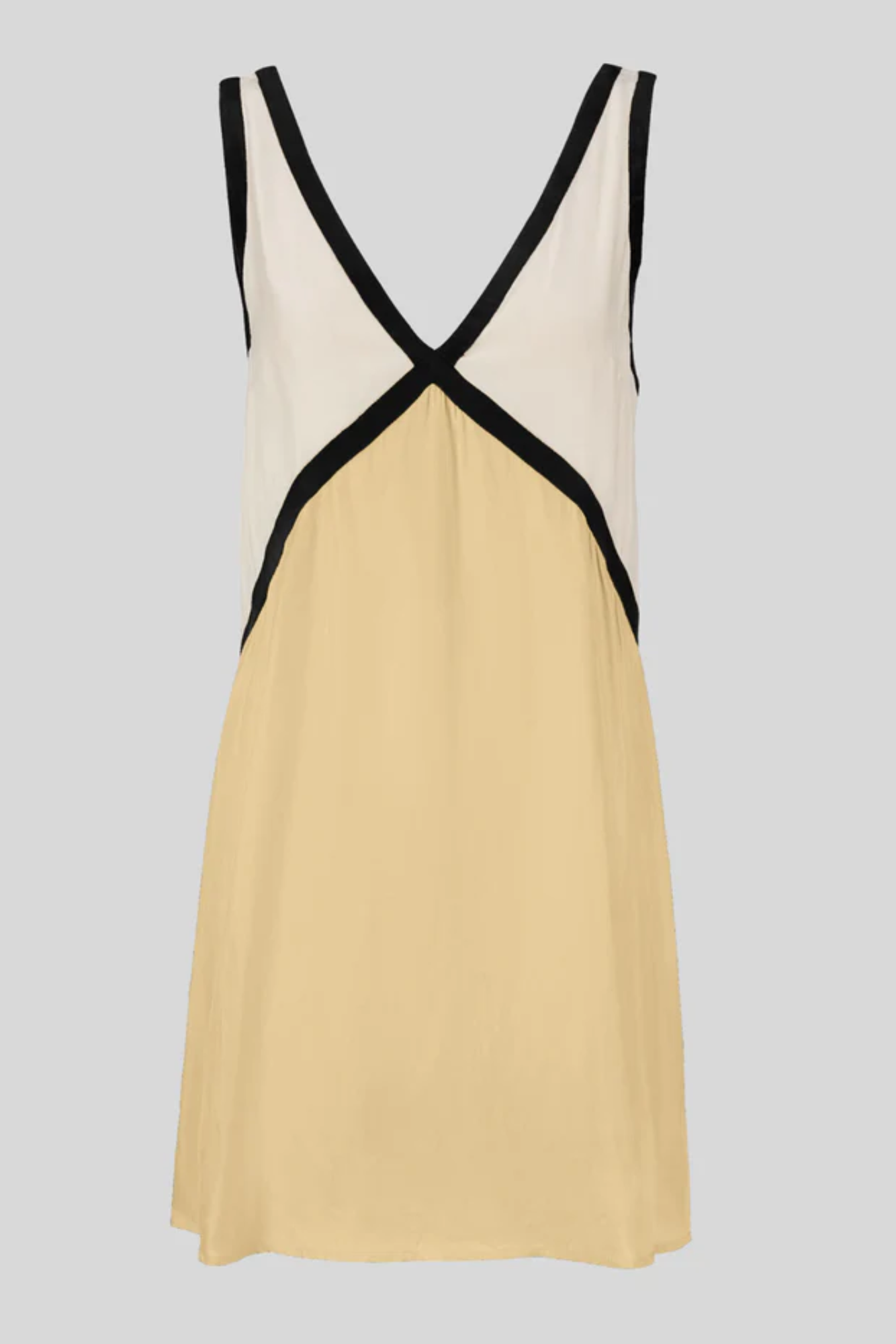 | Colour-block V-neck mini dress