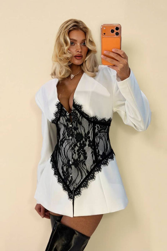 Lace Blazer Mini Dress