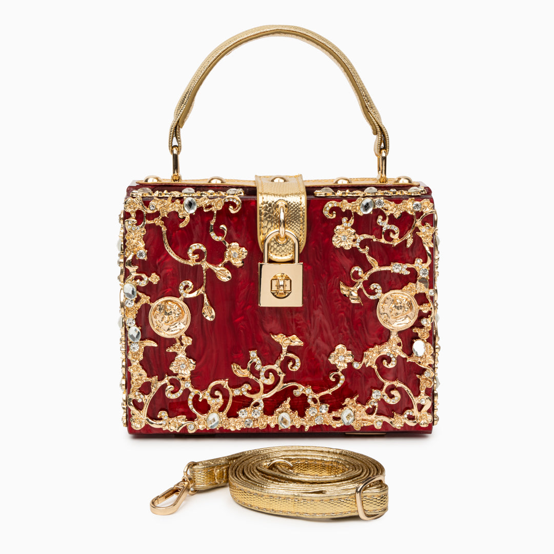 Red Acrylic Box Handbag
