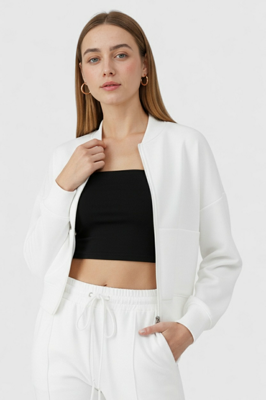 Dames Casual Wit Sweatshirt Broek Set