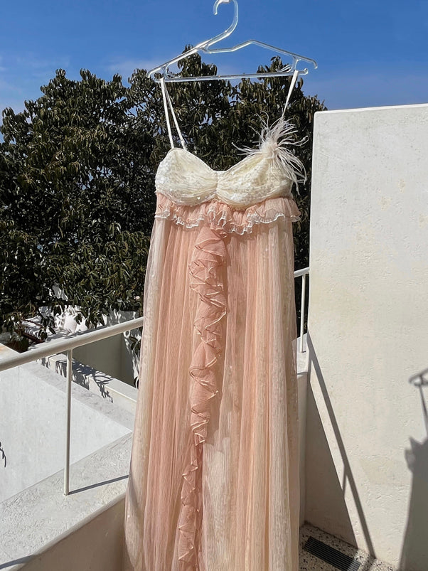 Glimmering Tulle Fairycore Sequin Maxi Dress – Dreamy Resort Gown