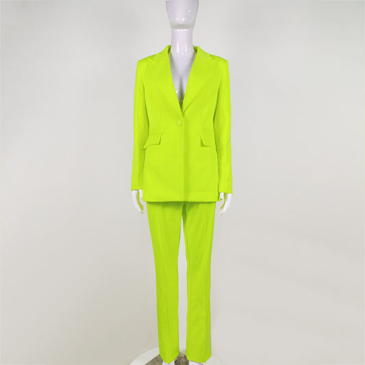 KittenAlarm - Fernanda Stone Stretch Crepe Blazer Jacket Pant Set