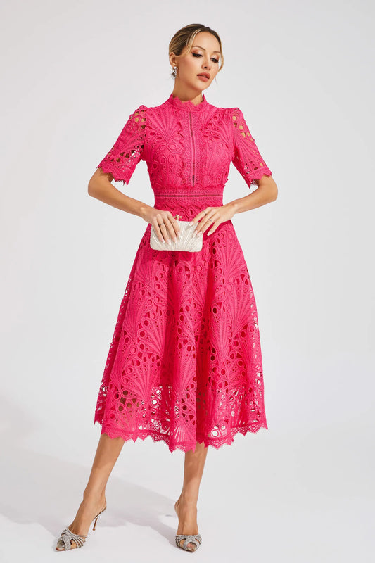 Hallie | Lace Midi Dress