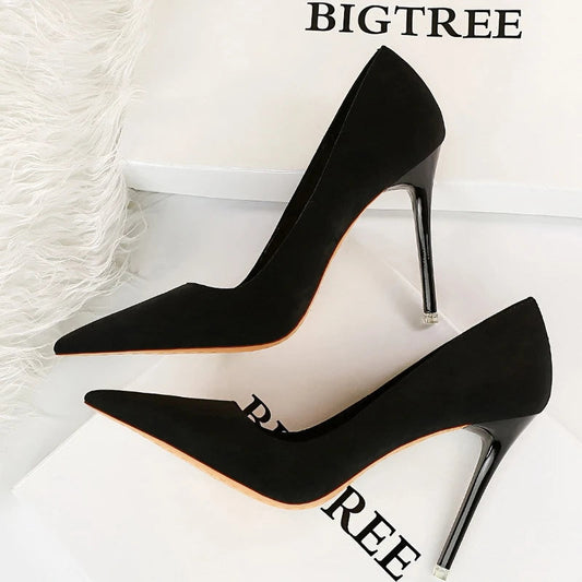 Suede Pumps High Heels Fashion Sexy Party Stiletto Ladies Shoes Women