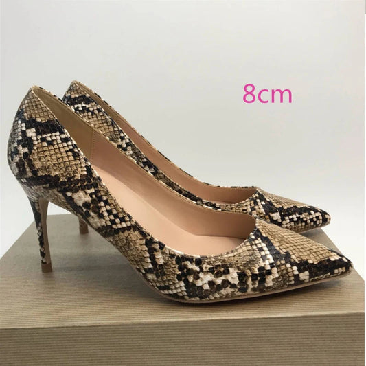 Python Pattern Women Sexy Pointy Toe Stiletto High Heels