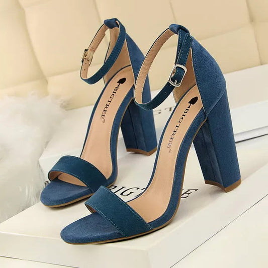 High Heel Pumps with Comfortable Block Heels for Women