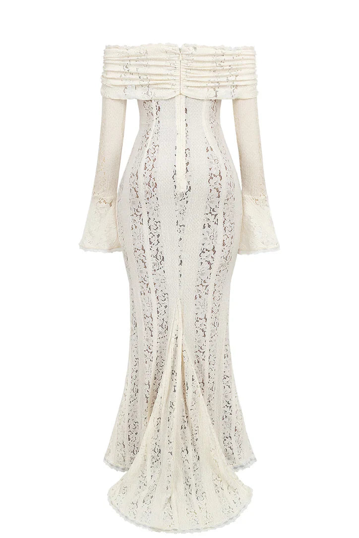 Lucy | Women's Lace Off-Shoulder Maxi Dress