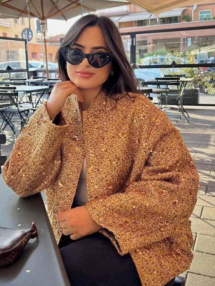 Scarlett | Gold Sequin Jacket