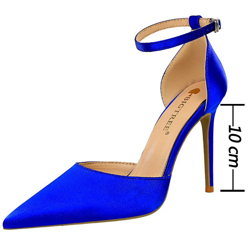 Silk Hollow Out Woman Pumps High Heels for Sexy Party Look