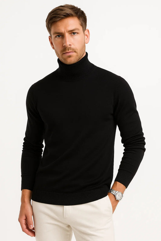 Men's Cashmere Blend Turtleneck | Maison Knitwear | Classic Fit
