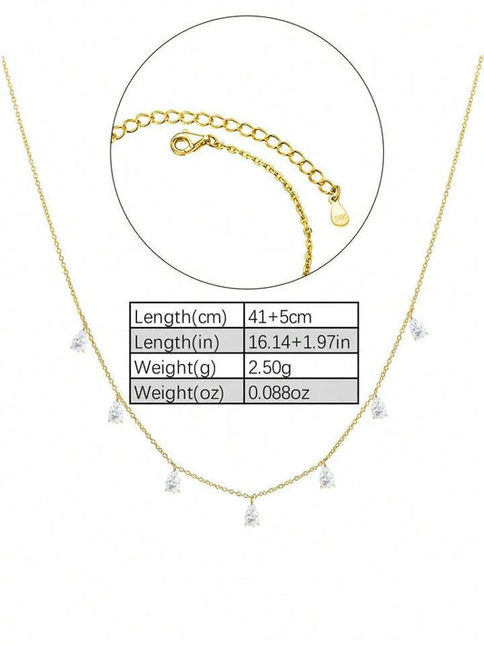 Teardrop Elegance Dainty Necklace