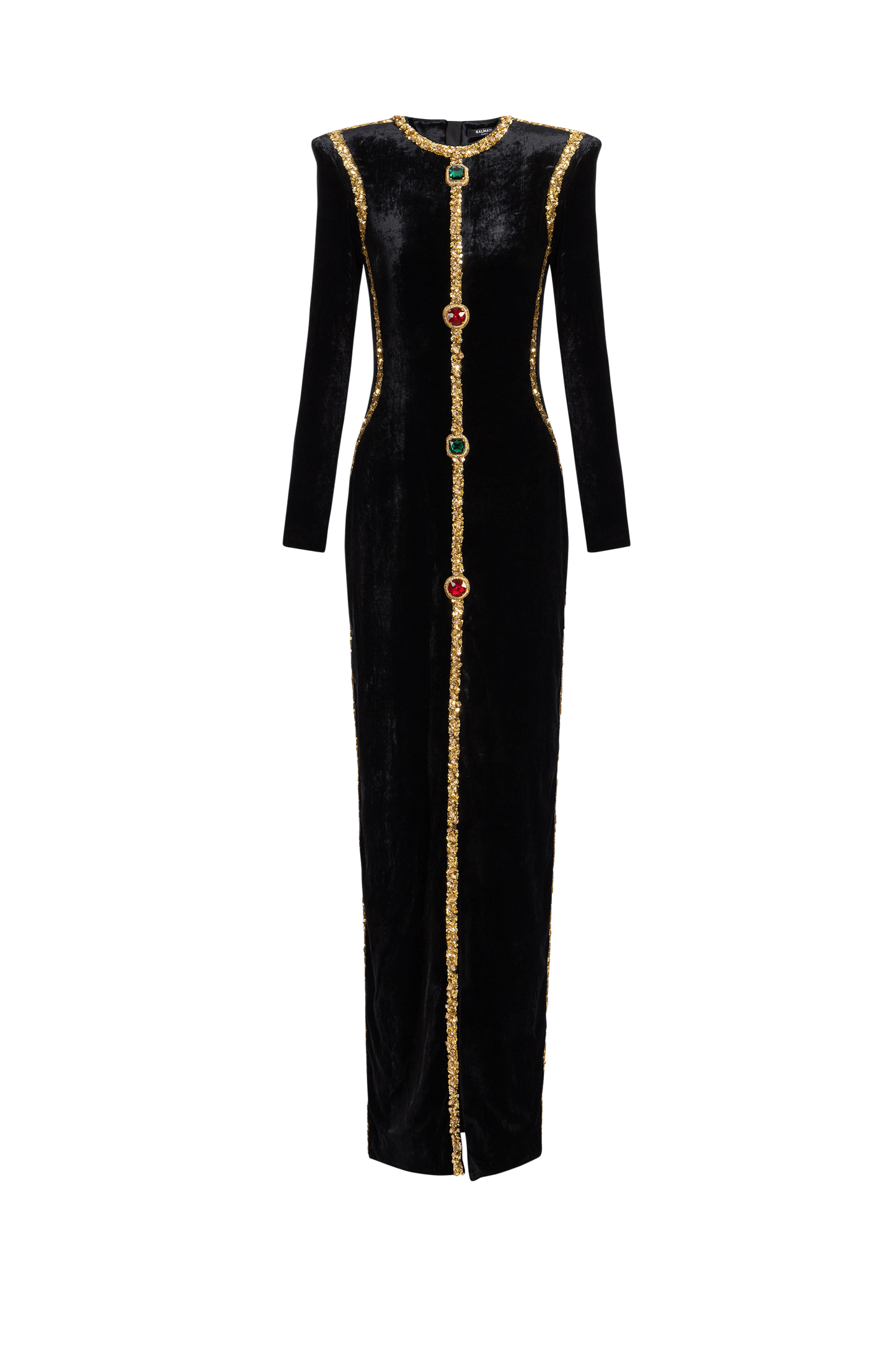 Velvet Rivet Slit Maxi Dress