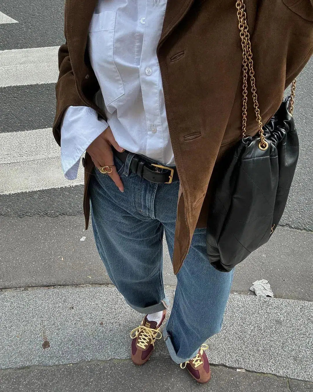| Structured Shoulders Suede Blazer