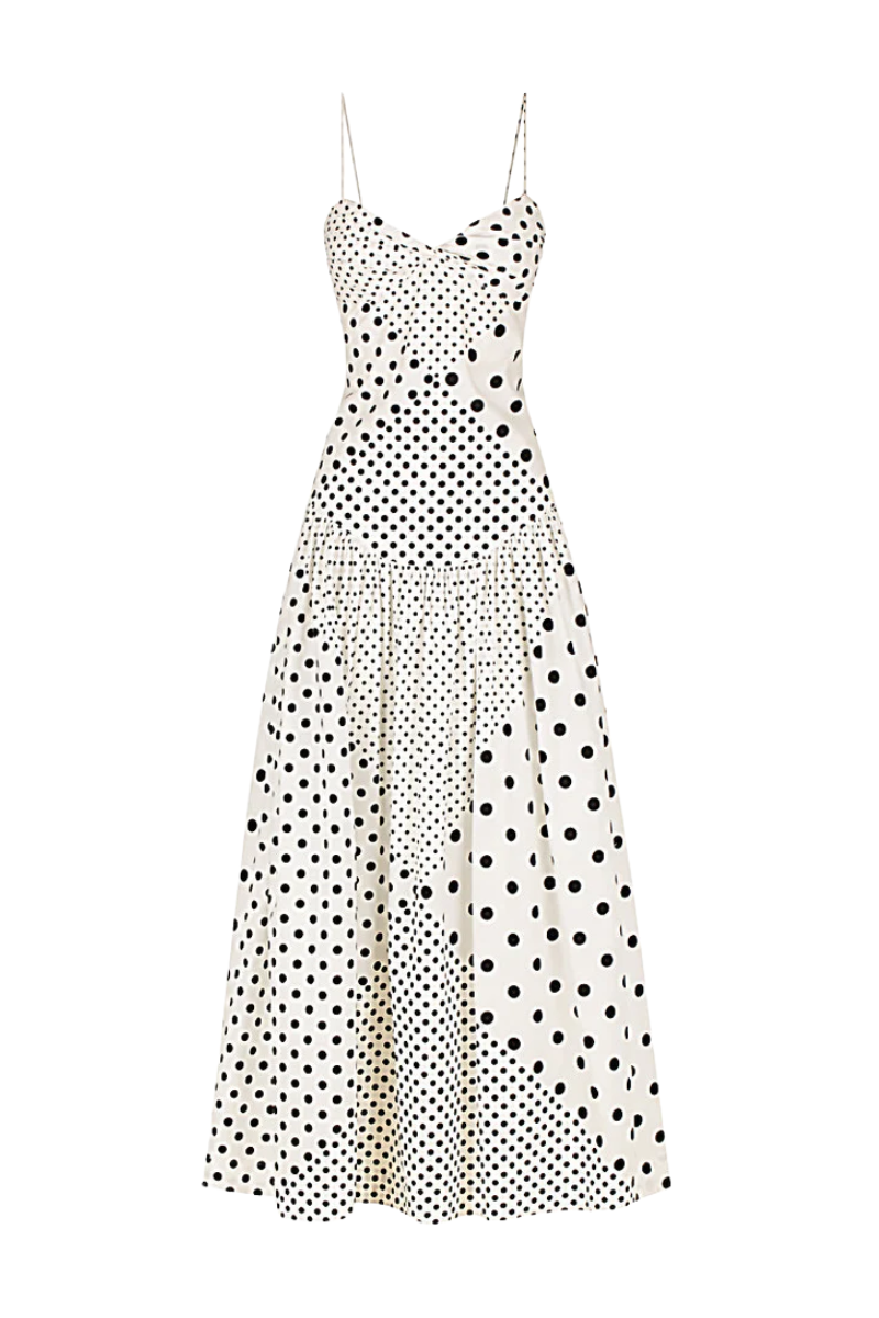 | Sculpted Spot Fitted Midi Dress