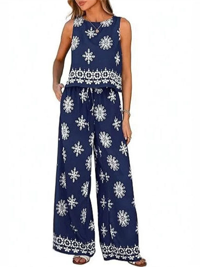 Floral Print Casual Suit