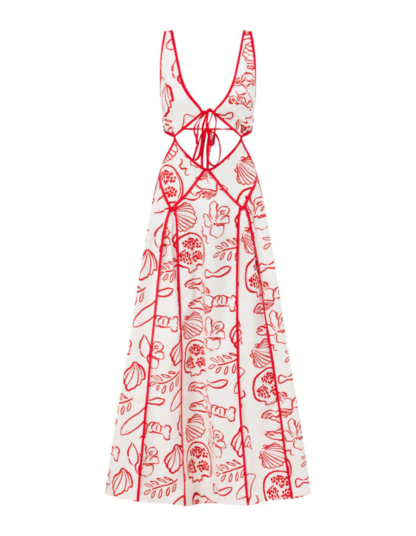 | Printed sundress with coastal cut-out design