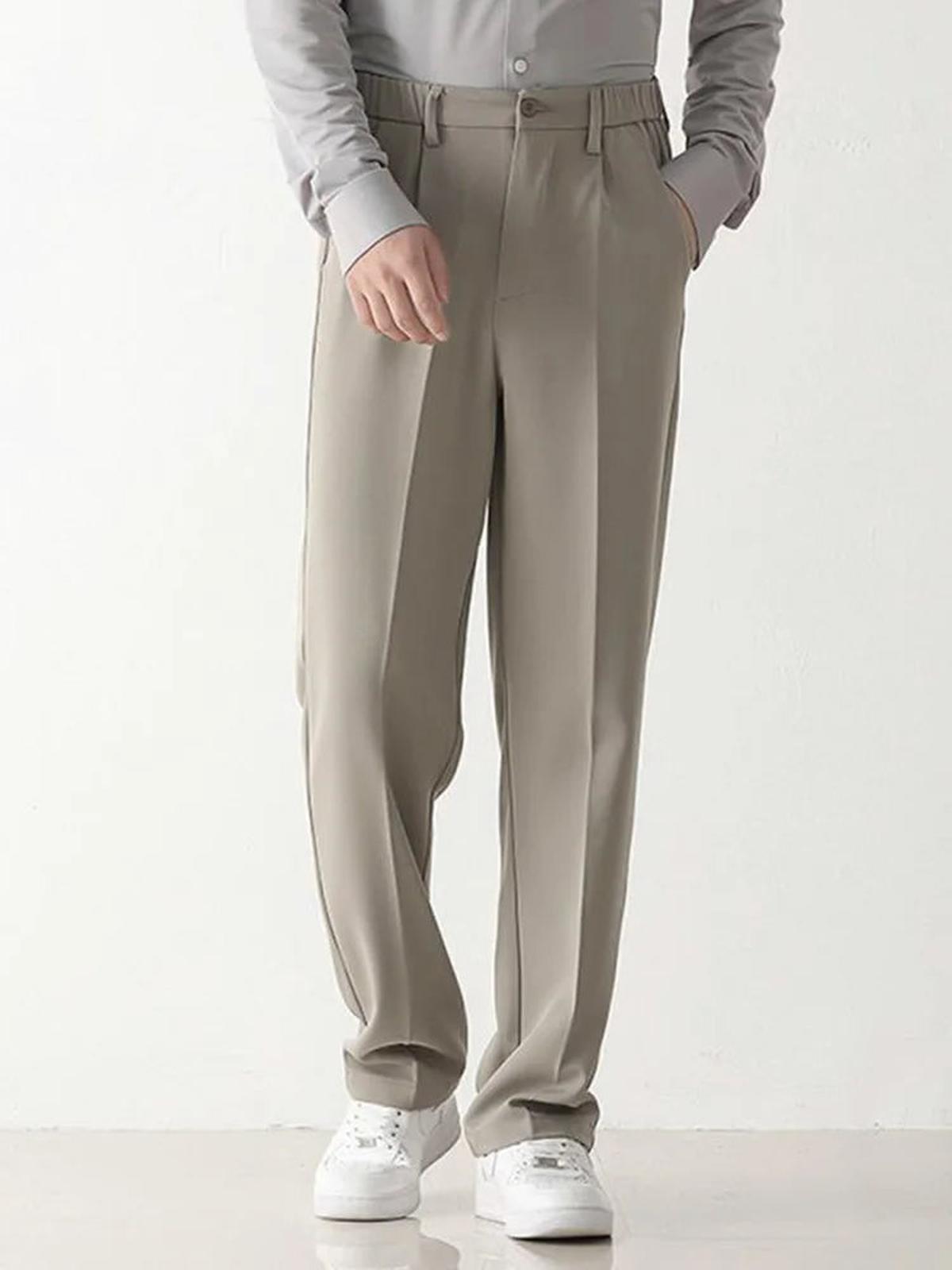 Maison Draped Wide Leg Trousers | Stretch Blend | Zipper Fly | Regular Rise