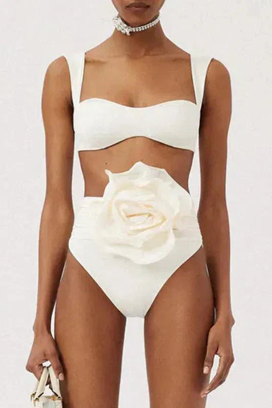 | Minimalist Embellished Ruched Bikini Set