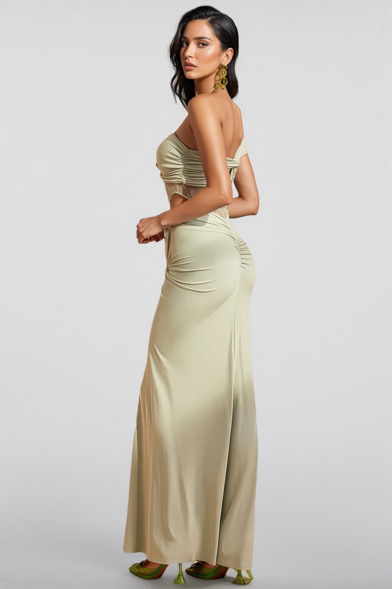 Wexmir Lace Twisted Maxi Dress